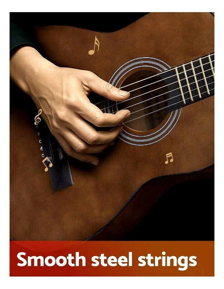 31 Steel String Acoustic Guitar Portable in Brown image 6