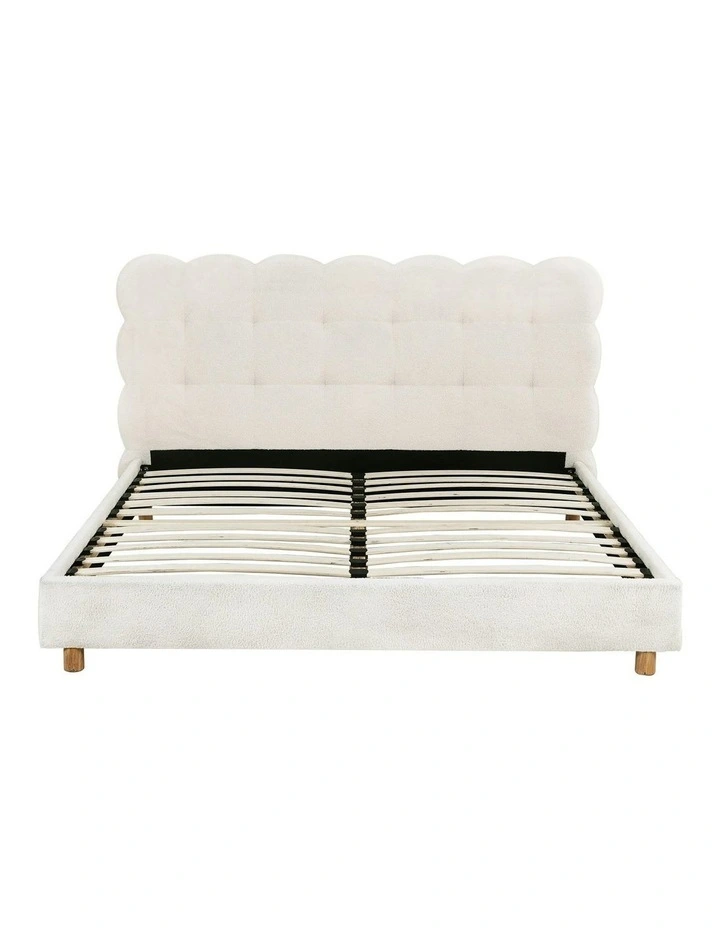 Platform Base Mattress Queen Bed Frame in White image 2