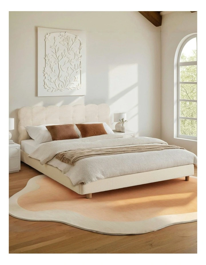 Platform Base Mattress Queen Bed Frame in White image 3