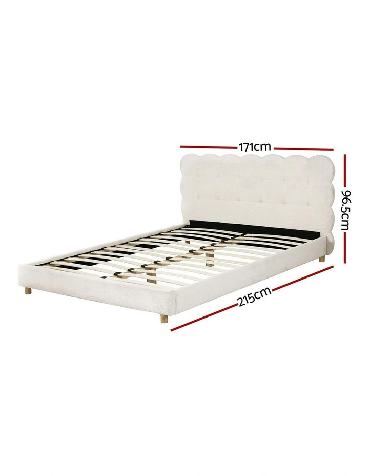 Platform Base Mattress Queen Bed Frame in White image 4