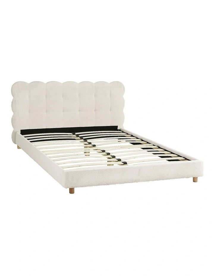 Platform Base Mattress Double Bed Frame in White image 1