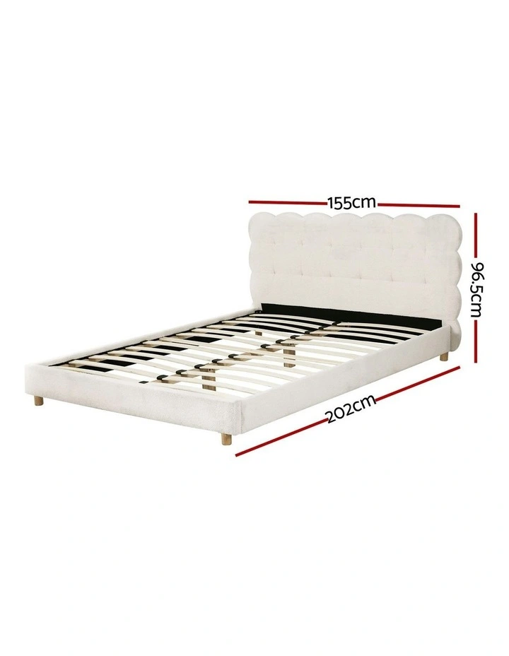 Platform Base Mattress Double Bed Frame in White image 4