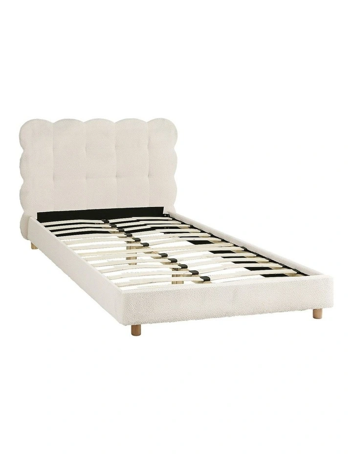 Platform Base Mattress King Bed Frame in White image 1