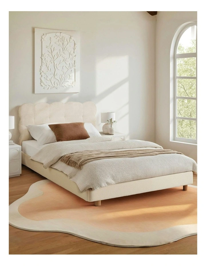 Platform Base Mattress King Bed Frame in White image 3