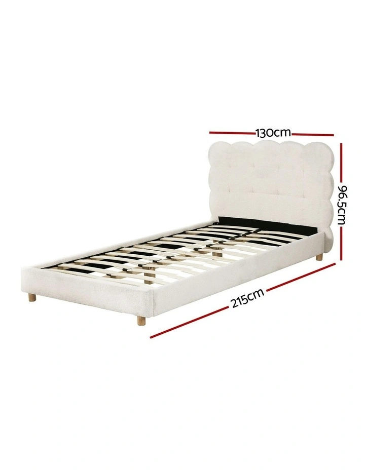 Platform Base Mattress King Bed Frame in White image 4