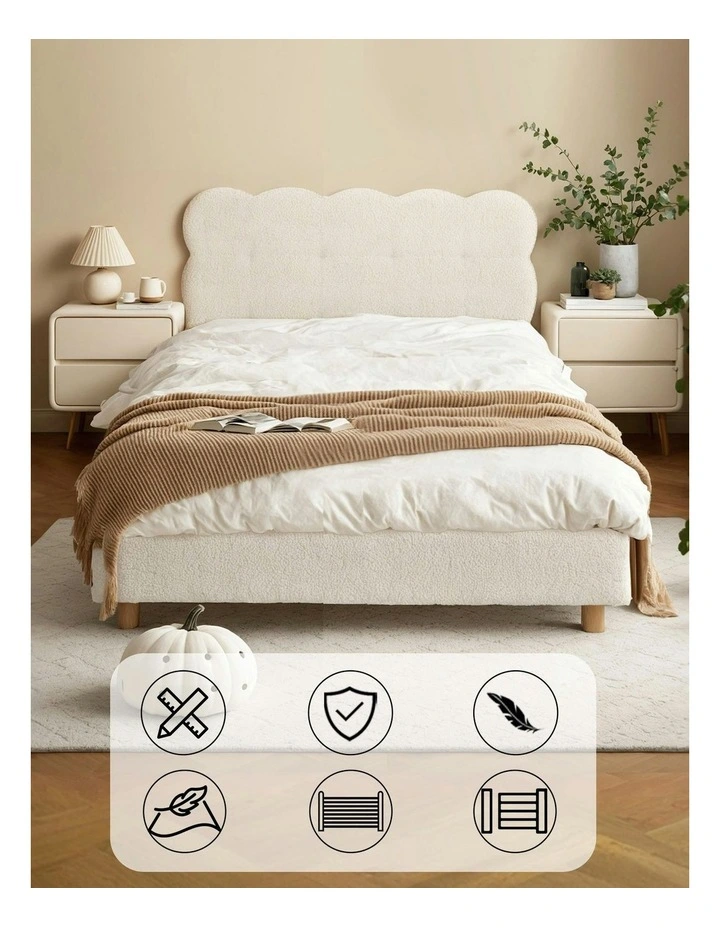 Platform Base Mattress King Bed Frame in White image 5