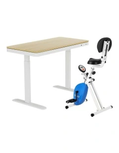 X-Bike with 120cm Automatic Standing Desk in Oak