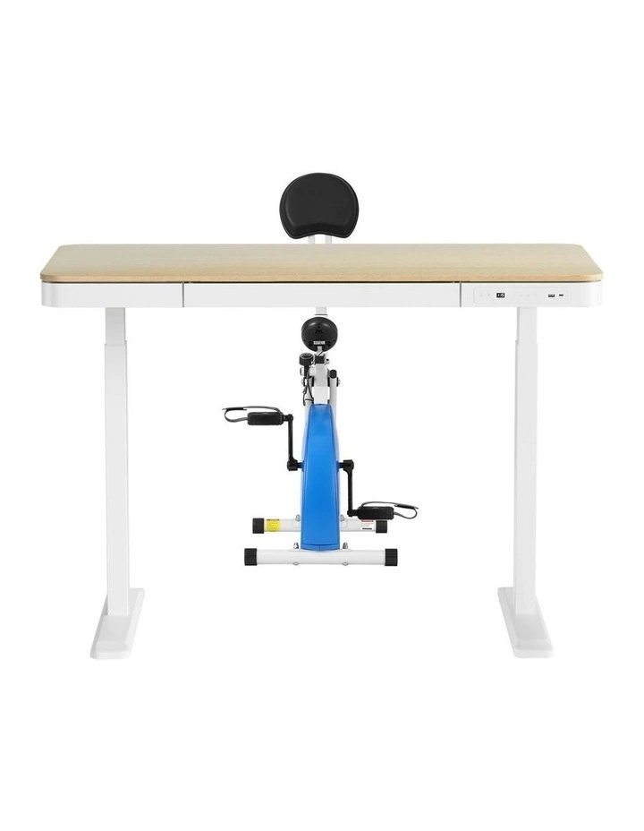 X-Bike with 120cm Automatic Standing Desk in Oak image 2