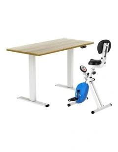X-Bike with 140cm Automatic Standing Desk in Oak