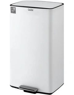 Pedal Bins Rubbish Bin Waste Recycle Dustbins Kitchen Trash Can 40L in White