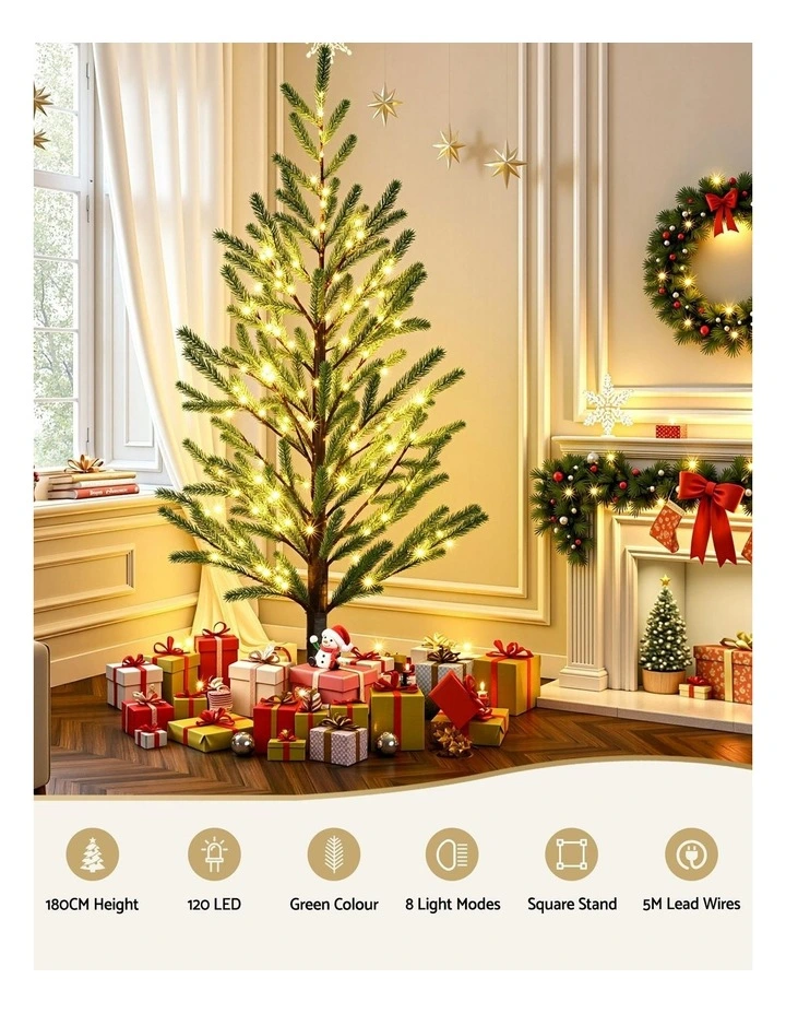 Christmas Tree 1.8M Pre-lit LED Xmas Tree 8 Modes Party Decoration image 5
