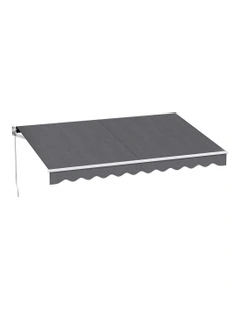 Retractable Folding Arm Awning Sunshade 3m x 2m in Grey