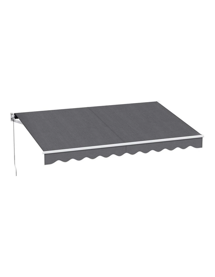 Retractable Folding Arm Awning Sunshade 3m x 2m in Grey image 1