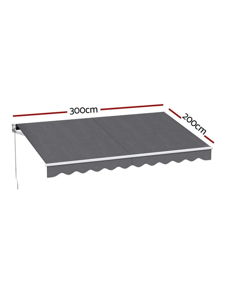 Retractable Folding Arm Awning Sunshade 3m x 2m in Grey image 4