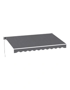 Retractable Folding Arm Awning Sunshade in Grey