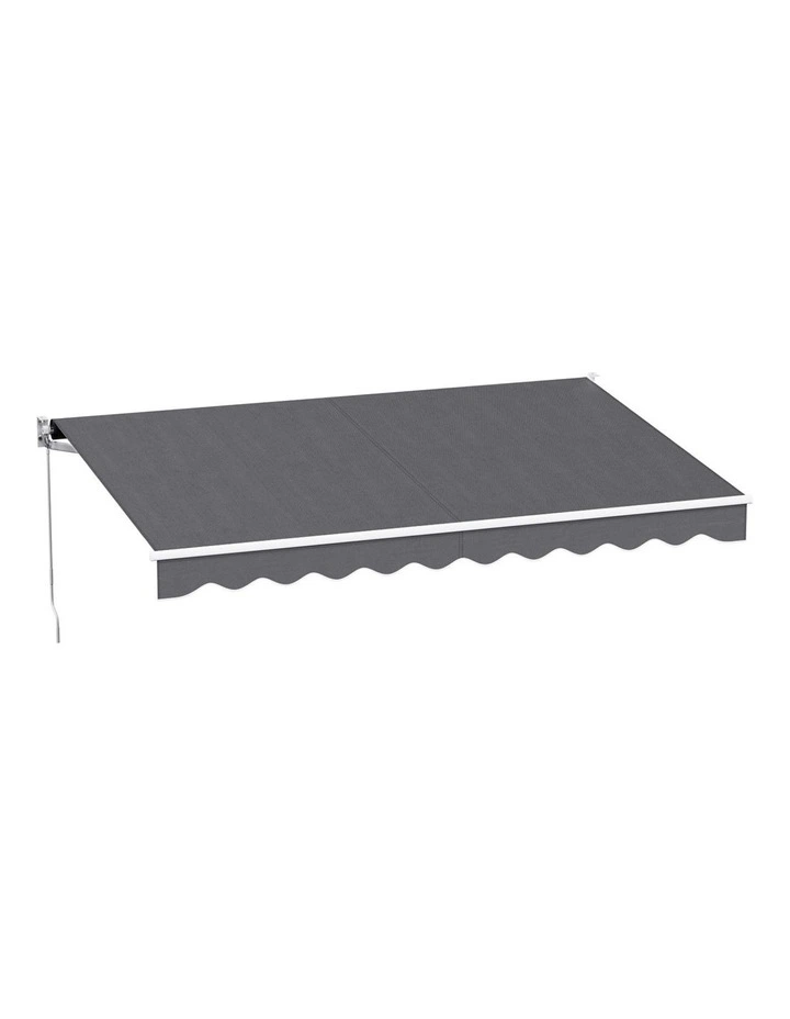 Retractable Folding Arm Awning Sunshade in Grey image 1