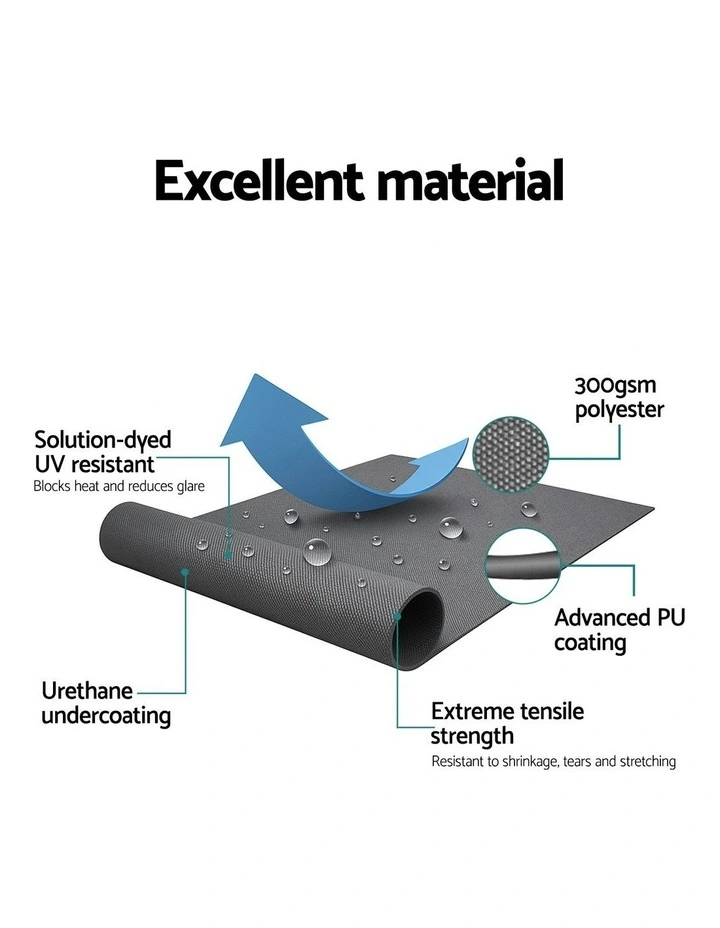 Retractable Folding Arm Awning Sunshade in Grey image 6