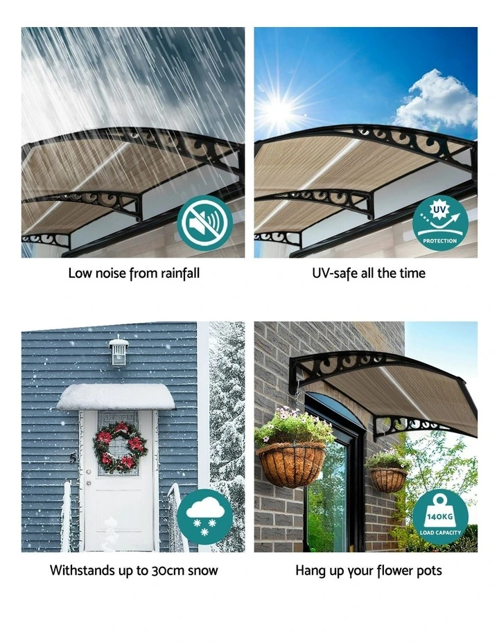 Window Door Awning 0.8mx1m in Brown image 7