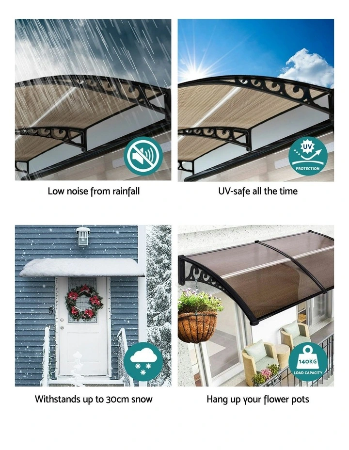 Window Door Awning 0.8mx2m in Brown image 7