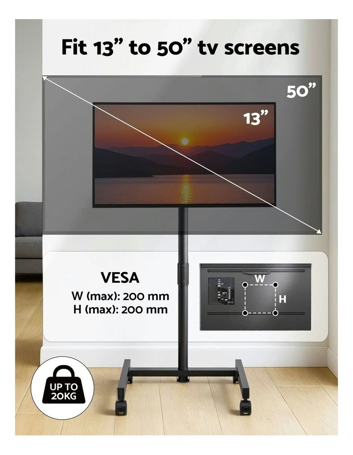 Universal 13-50 TV Stand in Black image 5