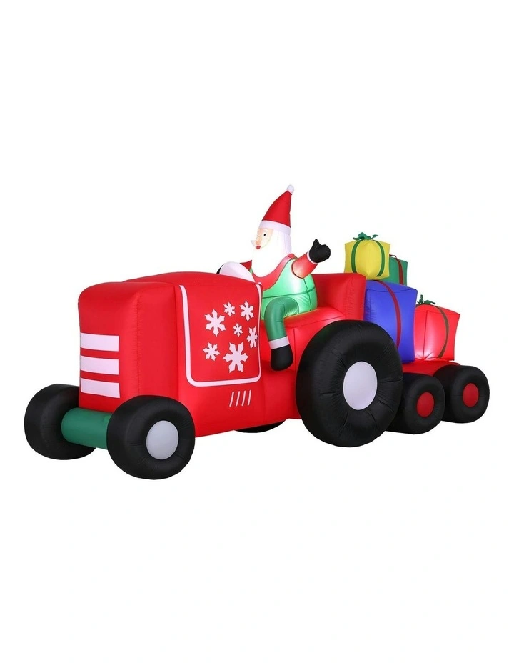 Santa Truck Length LED Decorations Illuminated Christmas Inflatable 2.6m image 2