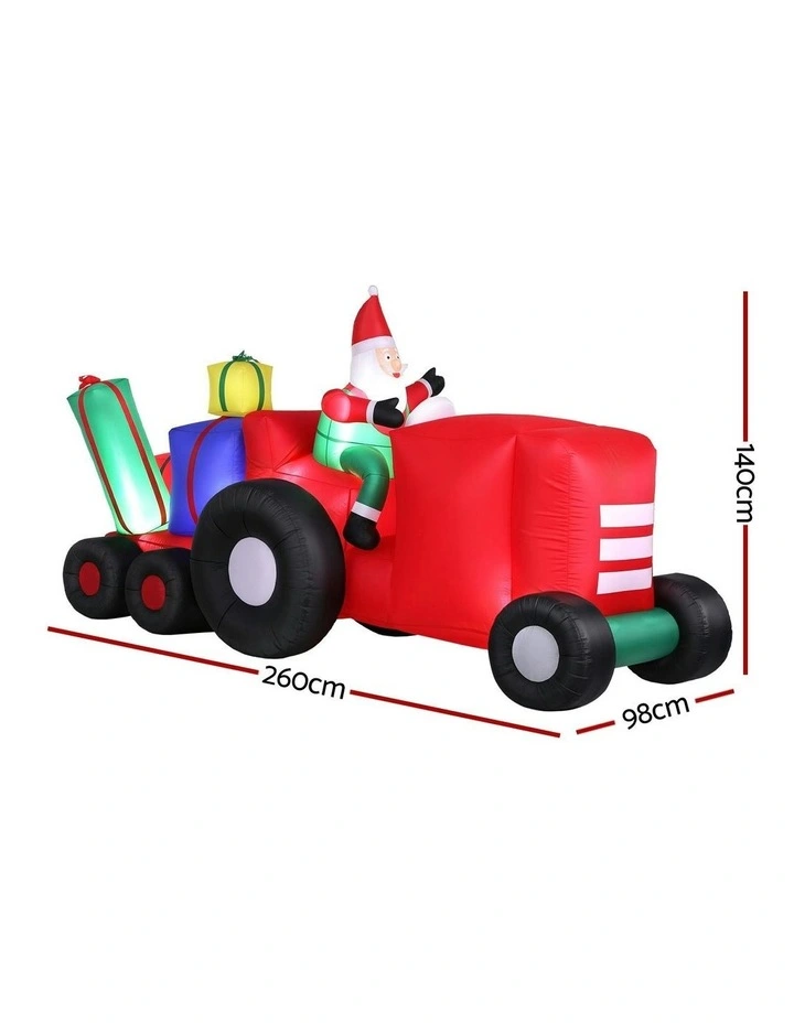 Santa Truck Length LED Decorations Illuminated Christmas Inflatable 2.6m image 4