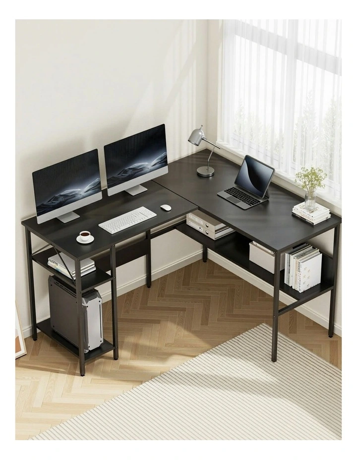 L shape Computer Desk in Black image 3