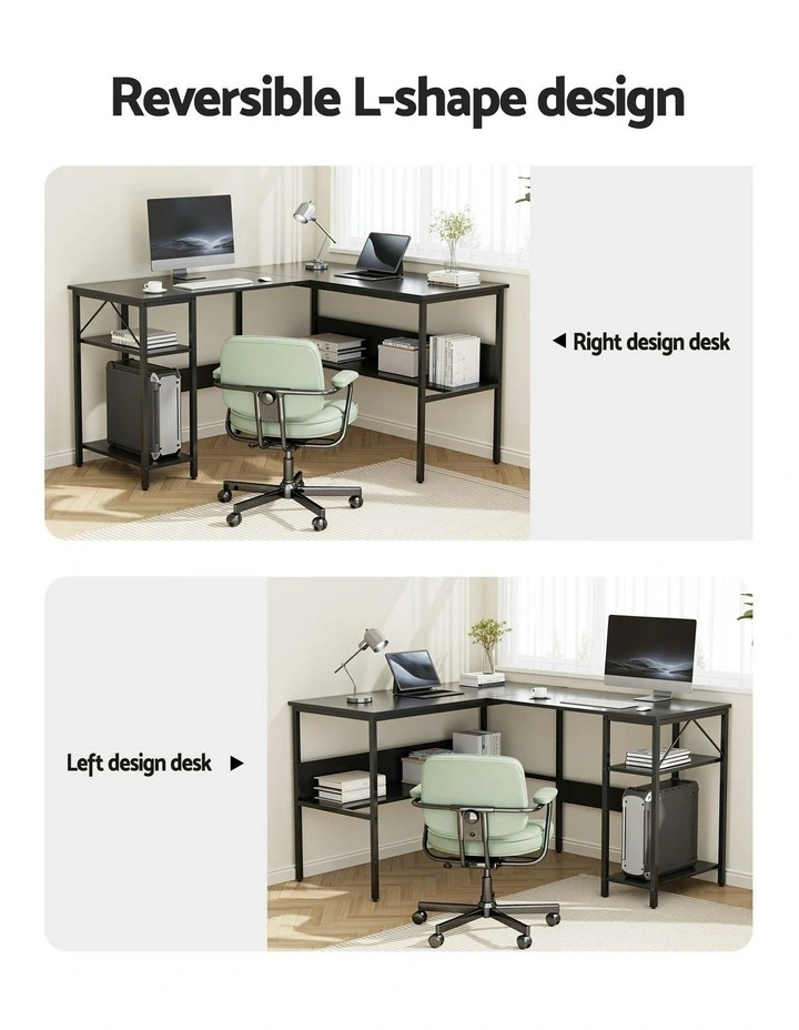 L shape Computer Desk in Black image 5