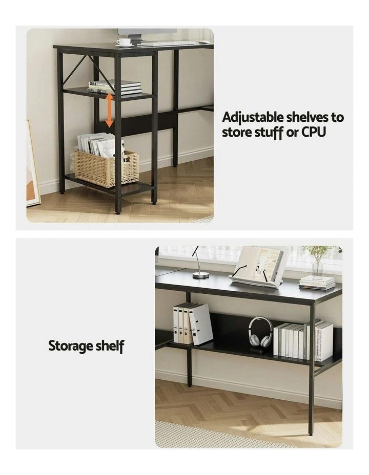 L shape Computer Desk in Black image 7