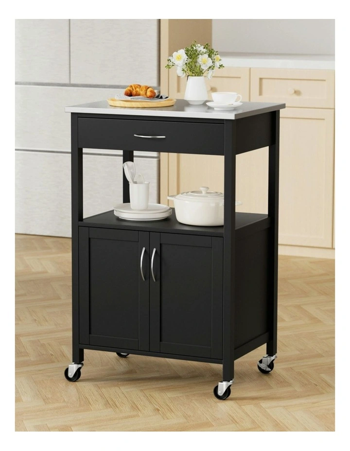 Kitchen Island Storage Drawer Cupboard 60cm in Black image 3
