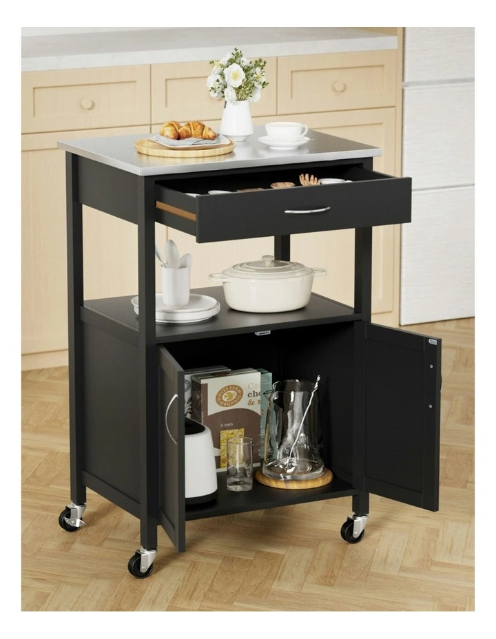 Kitchen Island Storage Drawer Cupboard 60cm in Black image 5