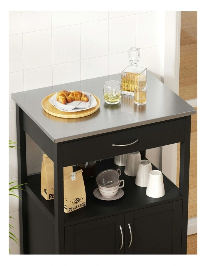 Kitchen Island Storage Drawer Cupboard 60cm in Black image 6