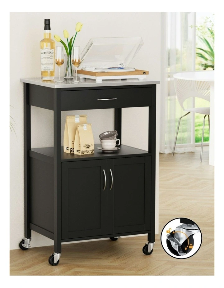 Kitchen Island Storage Drawer Cupboard 60cm in Black image 7