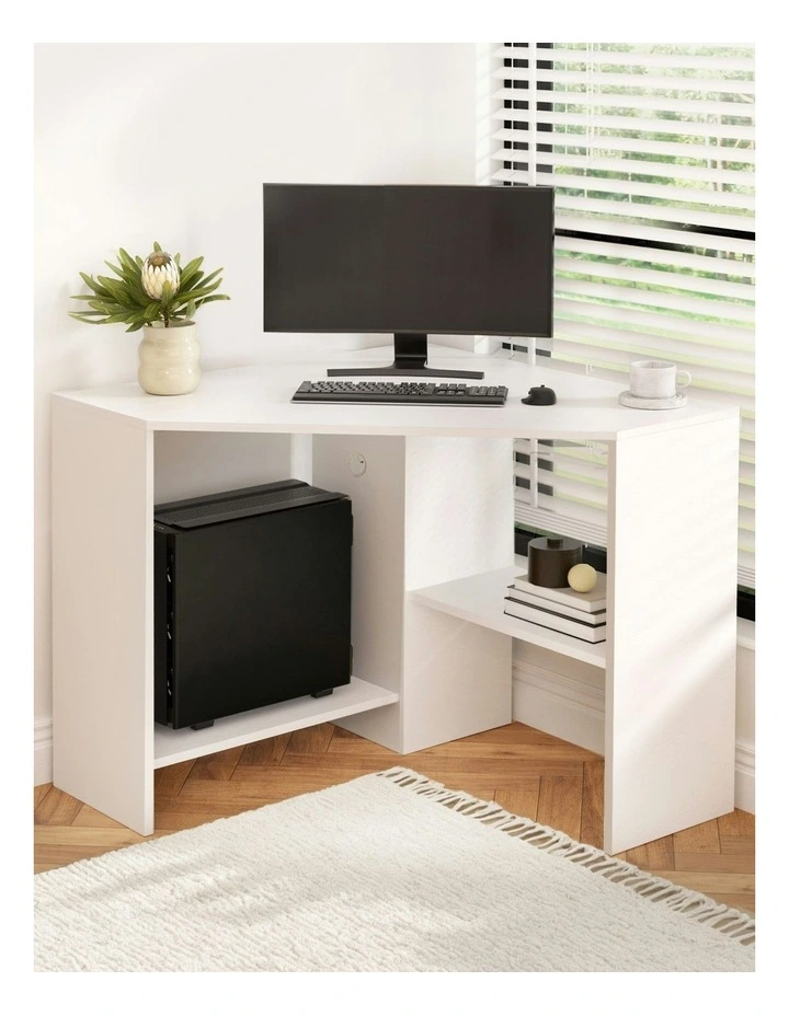 Corner Computer Desk in White image 3