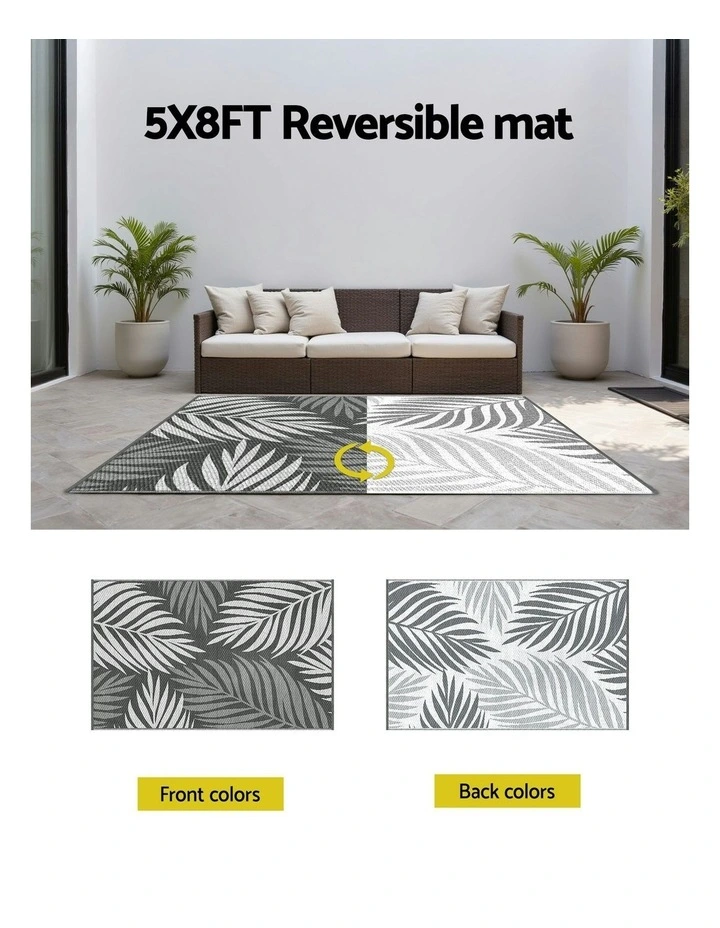 Large Outdoor Rugs 152x244cm in Grey image 6