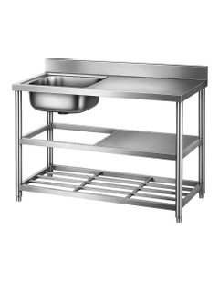 Stainless Steel Kitchen Bench 120cm in Silver