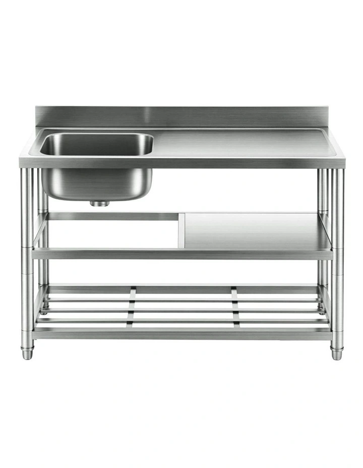 Stainless Steel Kitchen Bench 120cm in Silver image 2