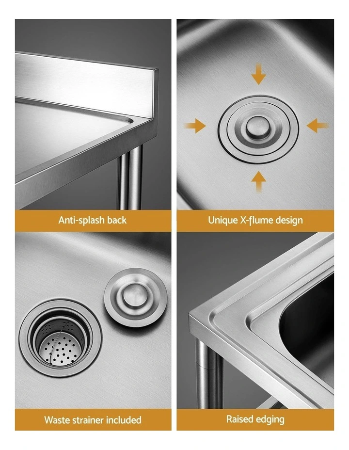 Stainless Steel Kitchen Bench 120cm in Silver image 7