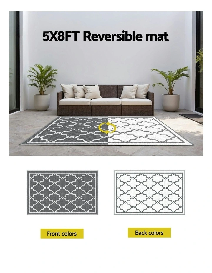 PP Dual-Sided Patio Large Rug  152x244cm in Multi image 6