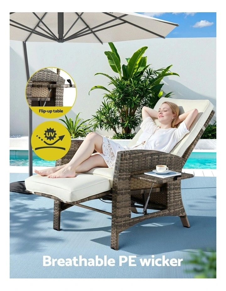 Sun Lounge Outdoor Recliner Chairs in Brown image 5