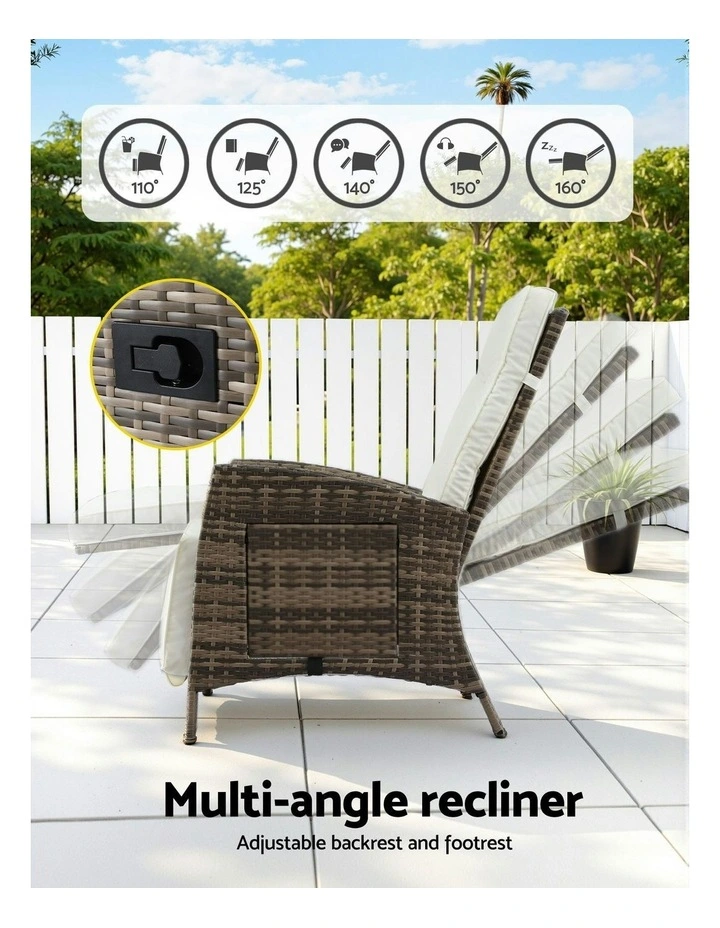 Sun Lounge Outdoor Recliner Chairs in Brown image 6