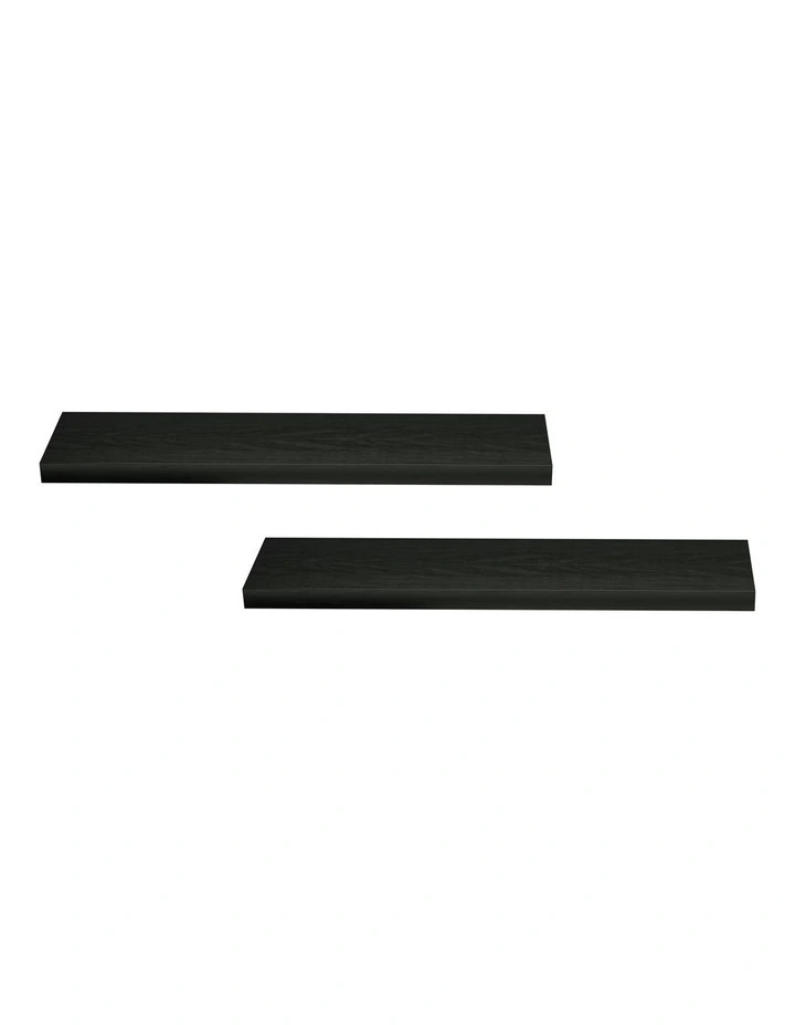 Floating Wall Shelf 90cm Set of 2 in Black image 1