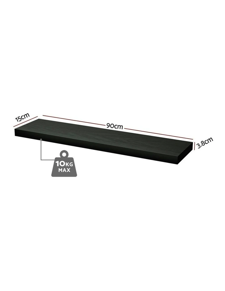 Floating Wall Shelf 90cm Set of 2 in Black image 4