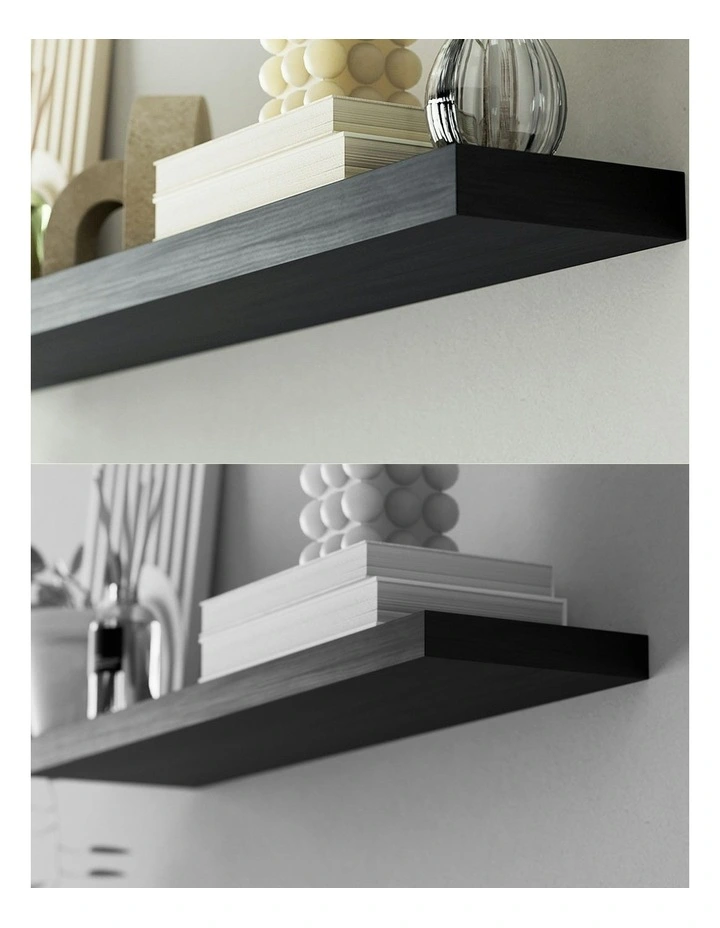 Floating Wall Shelf 90cm Set of 2 in Black image 6