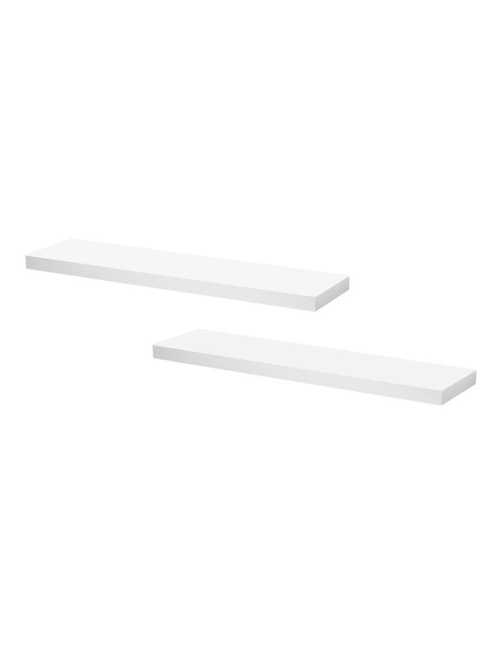 Floating Wall Shelf 90cm Set of 2 in White image 2