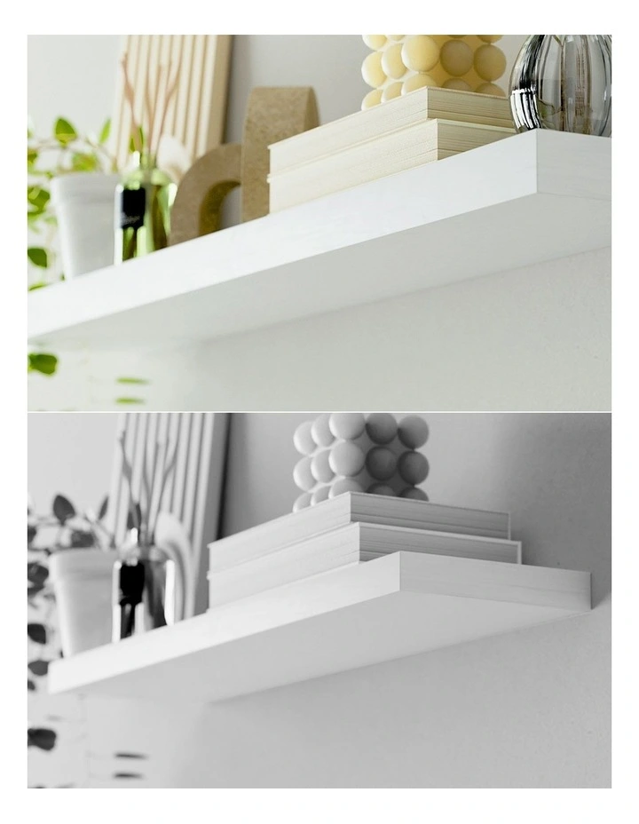 Floating Wall Shelf 90cm Set of 2 in White image 6