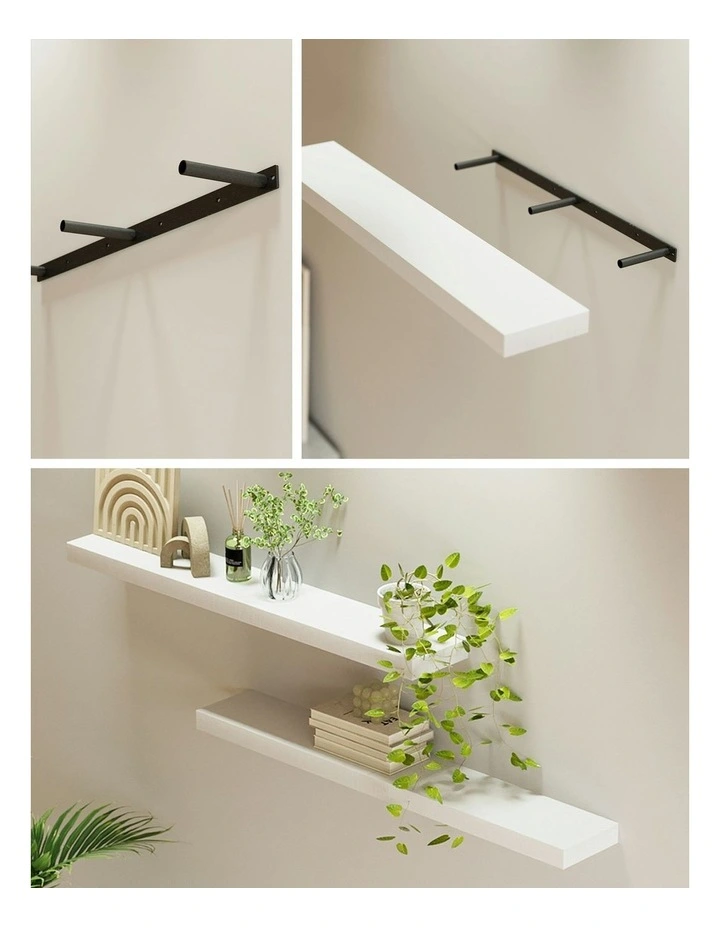 Floating Wall Shelf 90cm Set of 2 in White image 7