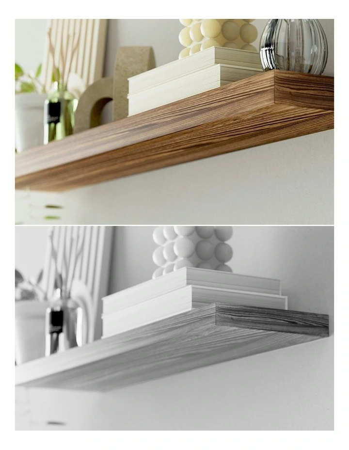 Floating Wall Shelf 90cm Set of 2 in Brown image 6