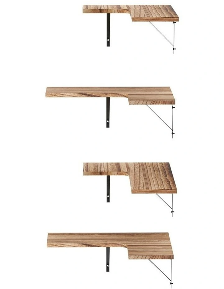 Floating Wall Shelf Corner Shelves Set of 4 in Brown image 1