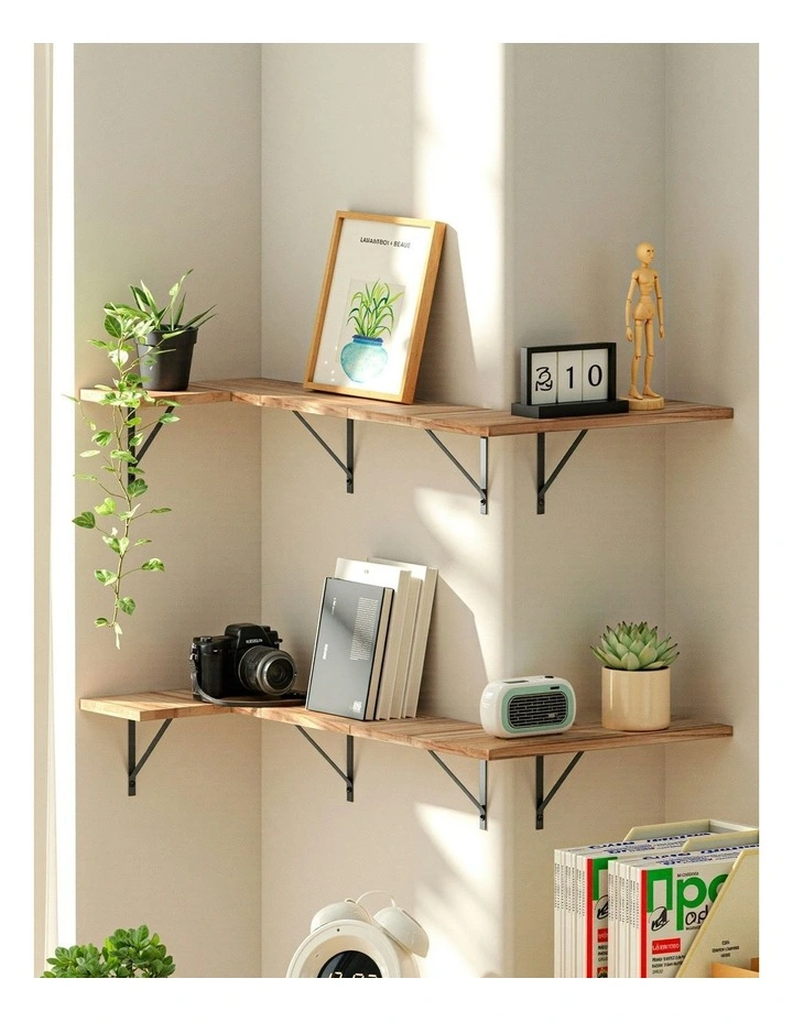 Floating Wall Shelf Corner Shelves Set of 4 in Brown image 5